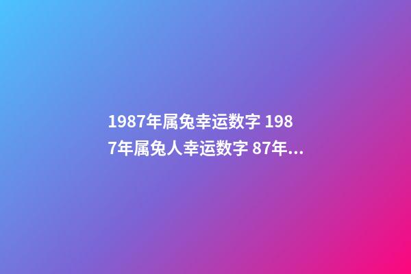 1987年属兔幸运数字 1987年属兔人幸运数字 87年属兔人永远最旺的数字-第1张-观点-玄机派